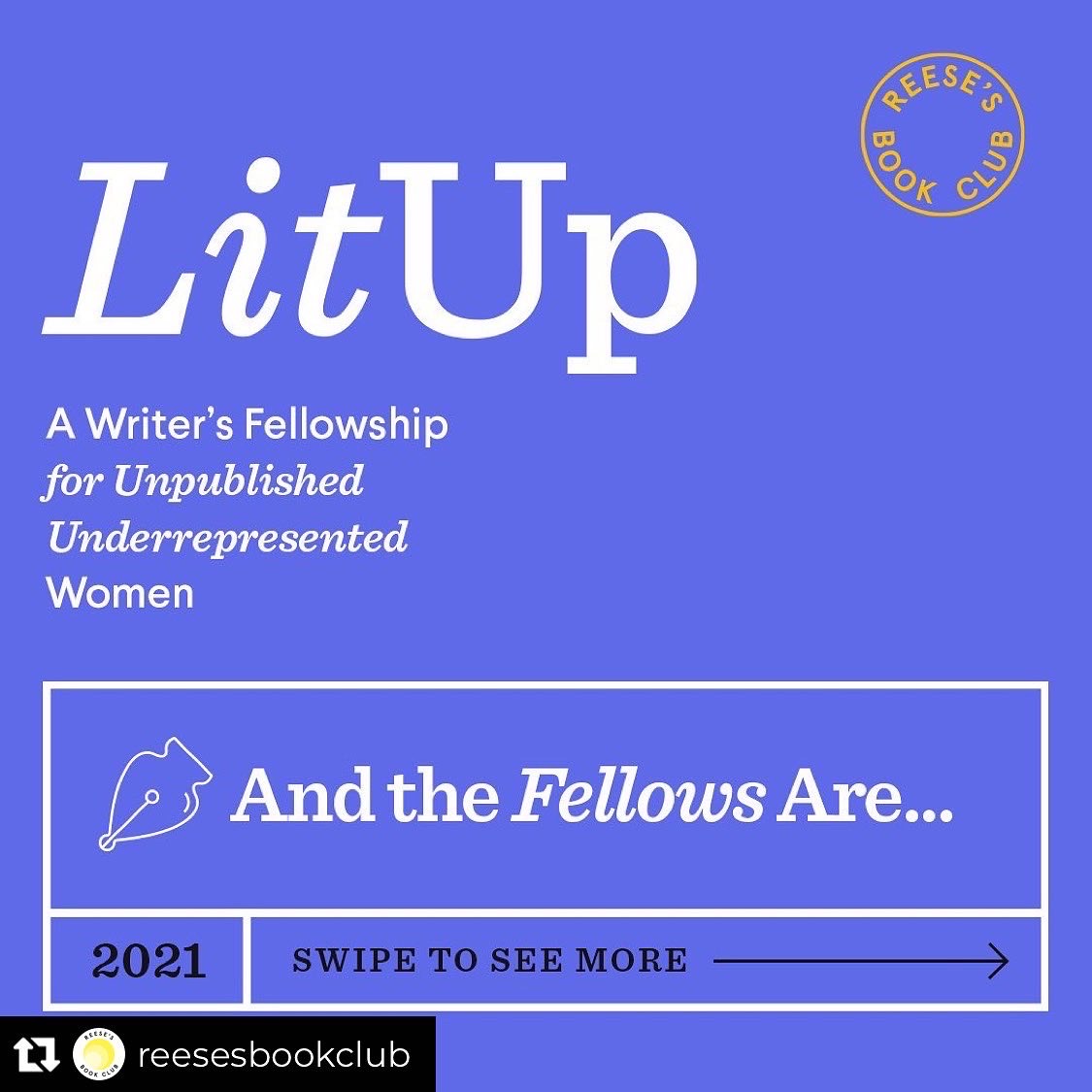 LitUp announcement by Reese's Book Club